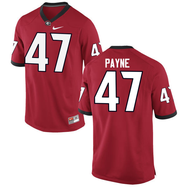 Men Georgia Bulldogs #47 Christian Payne College Football Jerseys-Red - Click Image to Close